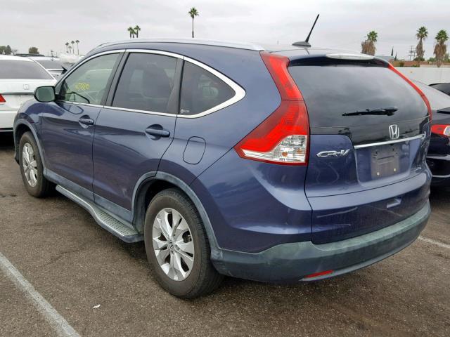 JHLRM3H76CC006387 - 2012 HONDA CR-V EXL BLUE photo 3