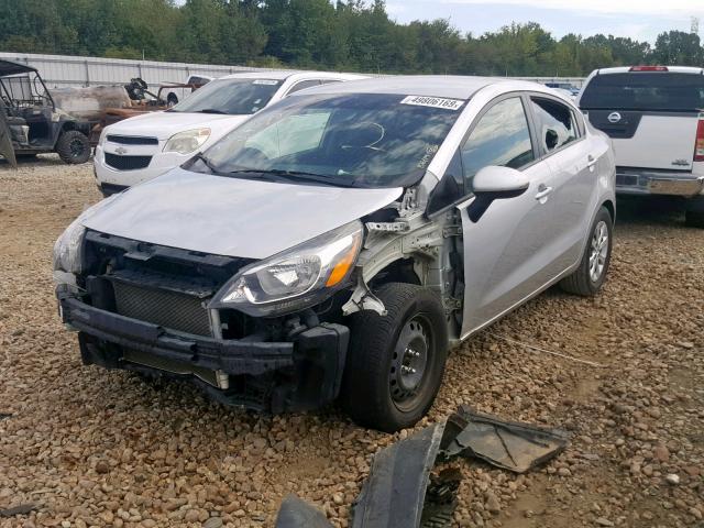 KNADM4A31D6303522 - 2013 KIA RIO LX SILVER photo 2