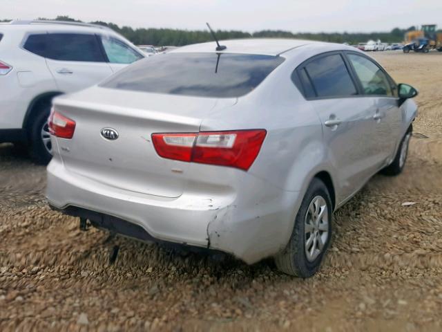 KNADM4A31D6303522 - 2013 KIA RIO LX SILVER photo 4