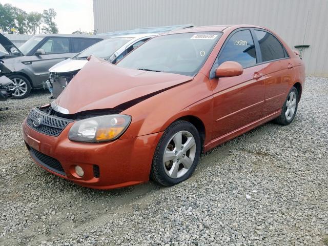 KNAFE121285021113 - 2008 KIA SPECTRA EX ORANGE photo 2