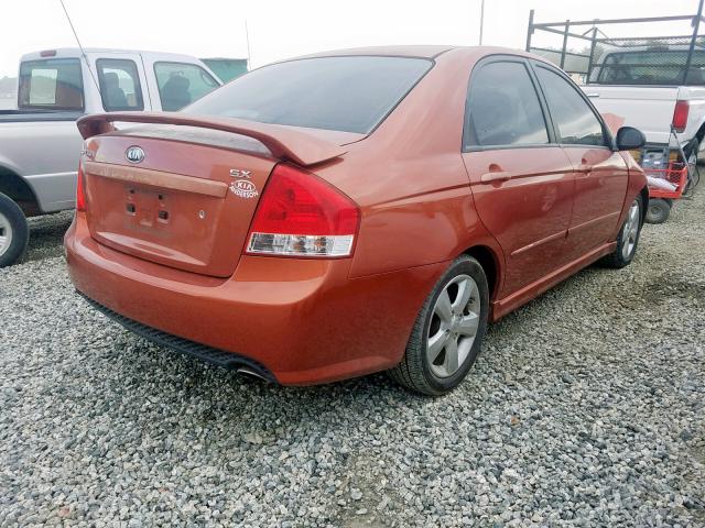 KNAFE121285021113 - 2008 KIA SPECTRA EX ORANGE photo 4