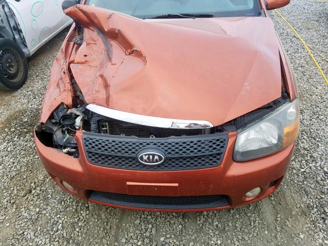 KNAFE121285021113 - 2008 KIA SPECTRA EX ORANGE photo 7