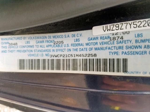 3VWCP21C51M452258 - 2001 VOLKSWAGEN NEW BEETLE ლურჯი ფოტო 10