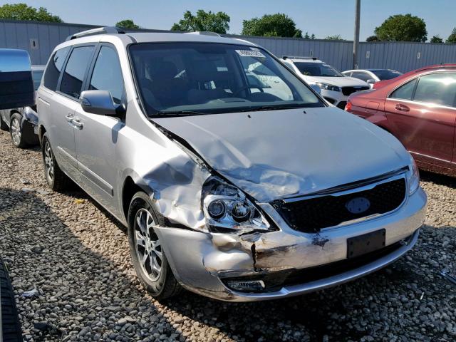 KNDMG4C75E6551378 - 2014 KIA SEDONA LX SILVER photo 1