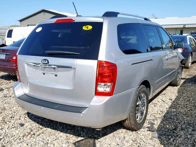 KNDMG4C75E6551378 - 2014 KIA SEDONA LX SILVER photo 4