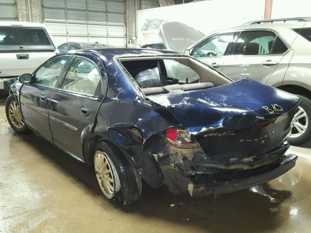 1C3EL46X82N343478 - 2002 CHRYSLER SEBRING LX BLUE photo 3