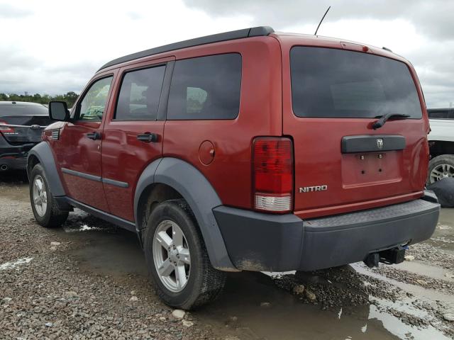 1D8GT28K77W534788 - 2007 DODGE NITRO SXT RED photo 3