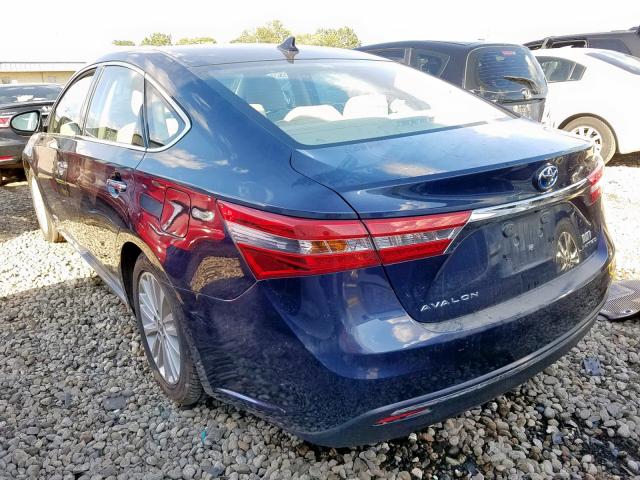 4T1BD1EB2EU023837 - 2014 TOYOTA AVALON HYB BLUE photo 3