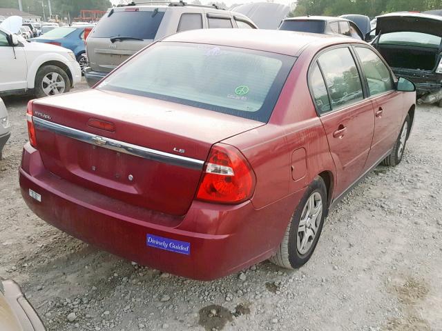 1G1ZS51F16F297733 - 2006 CHEVROLET MALIBU LS MAROON photo 4