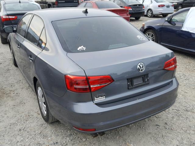 3VW2K7AJ3FM401483 - 2015 VOLKSWAGEN JETTA BASE 灰色 照片 3
