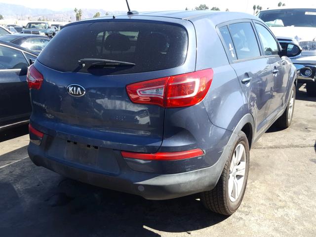 KNDPB3A22D7452507 - 2013 KIA SPORTAGE B BLUE photo 4