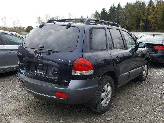 KM8SC73D15U009177 - 2005 HYUNDAI SANTA FE G BLUE photo 4