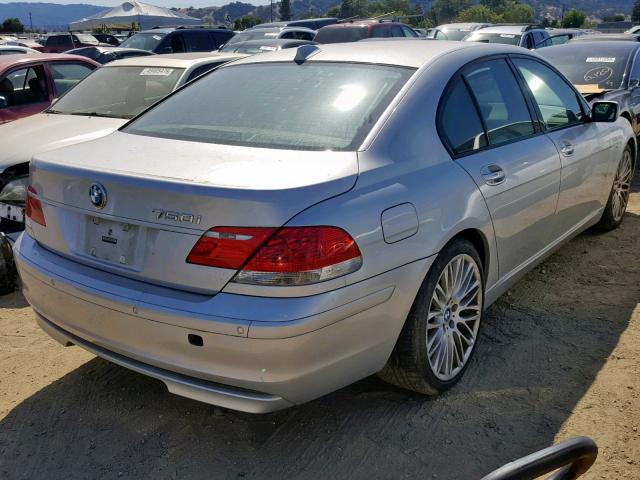 WBAHL83576DT01668 - 2006 BMW 750 I SILVER photo 4