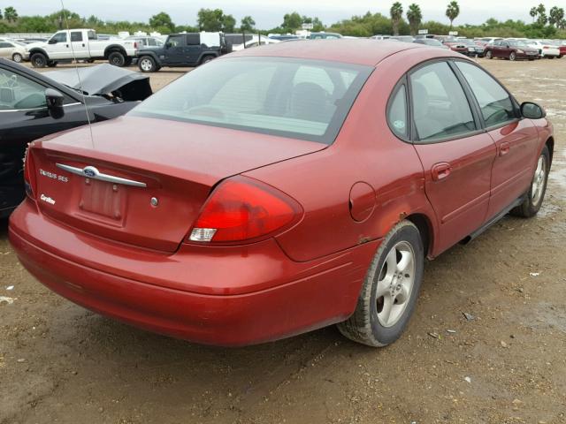 1FAFP55U11G261957 - 2001 FORD TAURUS SES RED photo 4