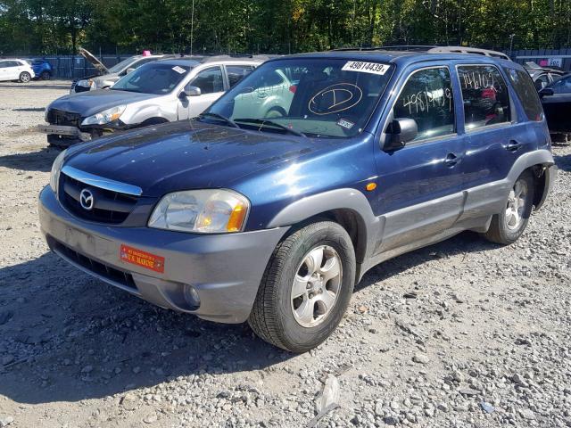 4F2CU08182KM65518 - 2002 MAZDA TRIBUTE LX BLUE photo 2