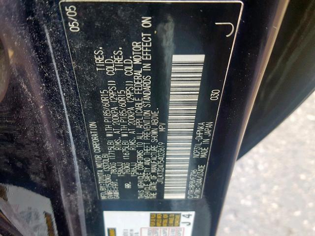 JTLKT324754023619 - 2005 TOYOTA SCION XB 蓝色 照片 10