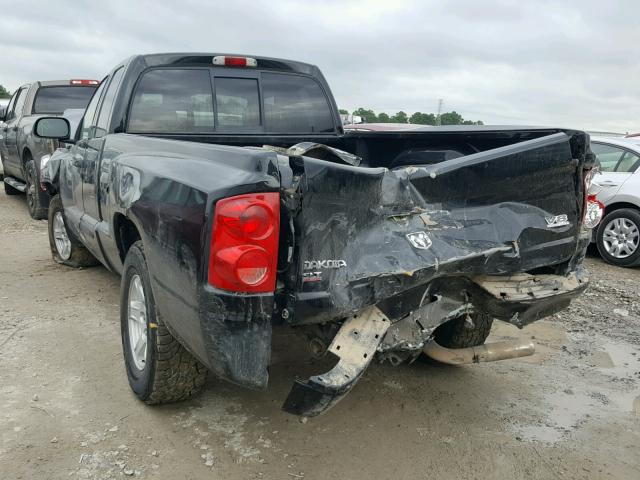 1D7HW42N36S611497 - 2006 DODGE DAKOTA SLT BLACK photo 3