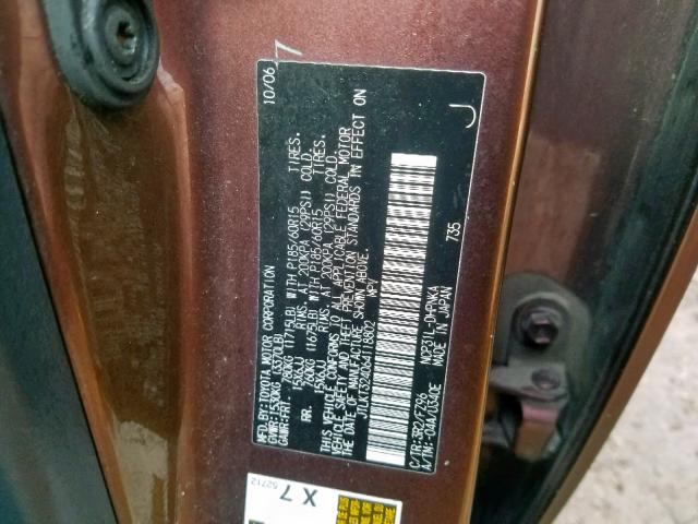 JTLKT324064118802 - 2006 TOYOTA SCION XB მუქწითელი ფოტო 10