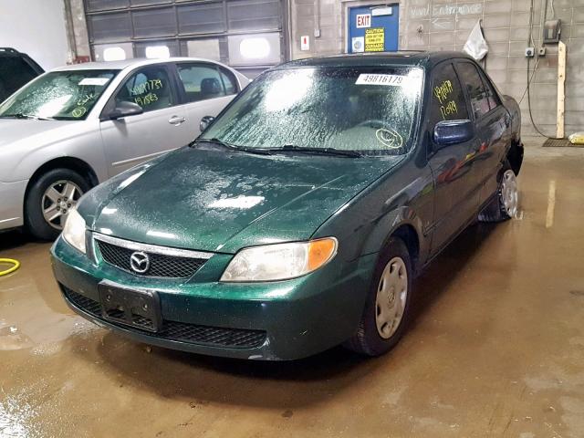 JM1BJ222810439884 - 2001 MAZDA PROTEGE DX GREEN photo 2