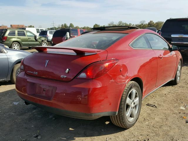 1G2ZH18NX74228911 - 2007 PONTIAC G6 GT RED photo 4