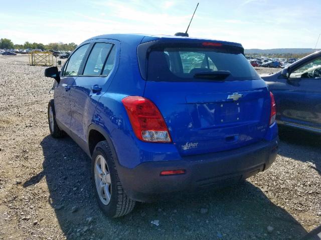 KL7CJPSB5FB194035 - 2015 CHEVROLET TRAX 1LS BLUE photo 3