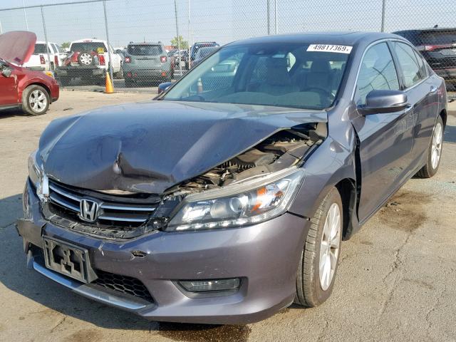 1HGCR3F88EA016306 - 2014 HONDA ACCORD EXL GRAY photo 2