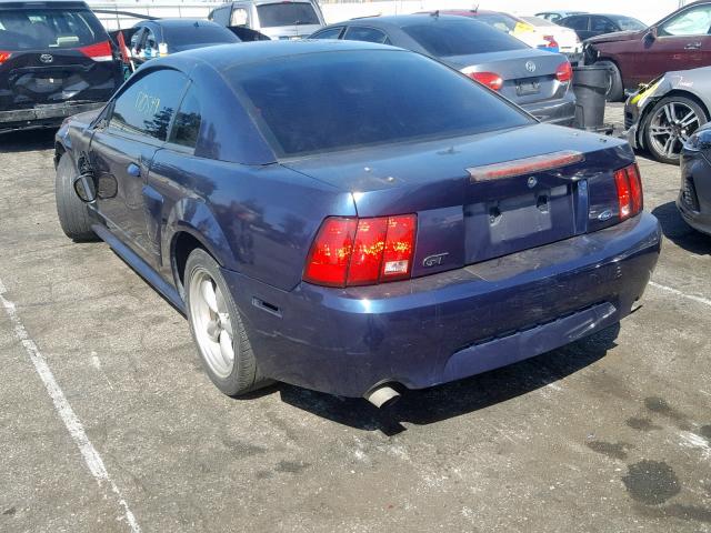 1FAFP42X42F215085 - 2002 FORD MUSTANG GT BLUE photo 3