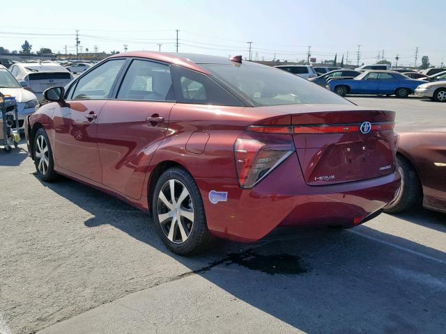 JTDBVRBD1KA005994 - 2019 TOYOTA MIRAI RED photo 3