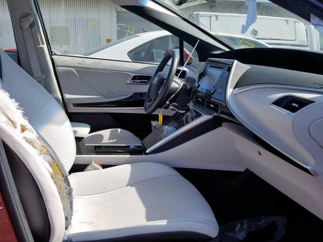 JTDBVRBD1KA005994 - 2019 TOYOTA MIRAI RED photo 5