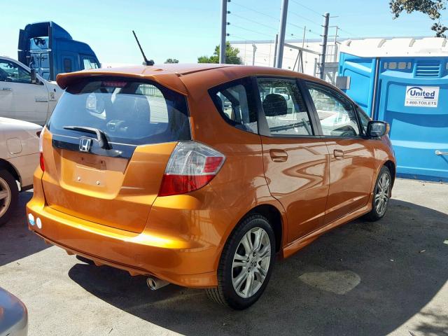 JHMGE8H57BS012425 - 2011 HONDA FIT SPORT ORANGE photo 4