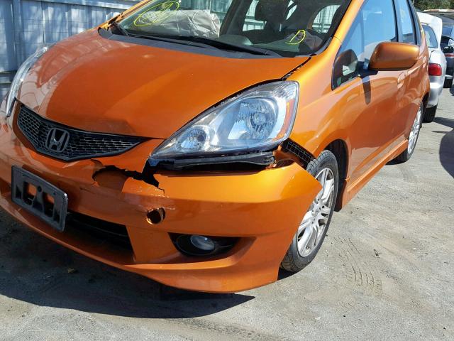 JHMGE8H57BS012425 - 2011 HONDA FIT SPORT ORANGE photo 9