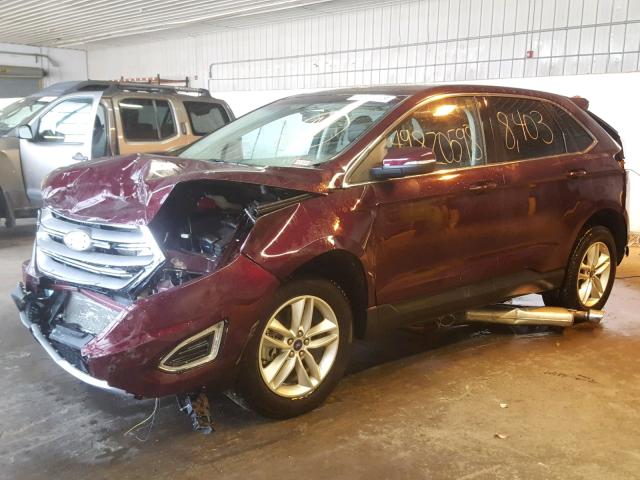 2FMPK4J84HBC06819 - 2017 FORD EDGE SEL BROWN photo 2