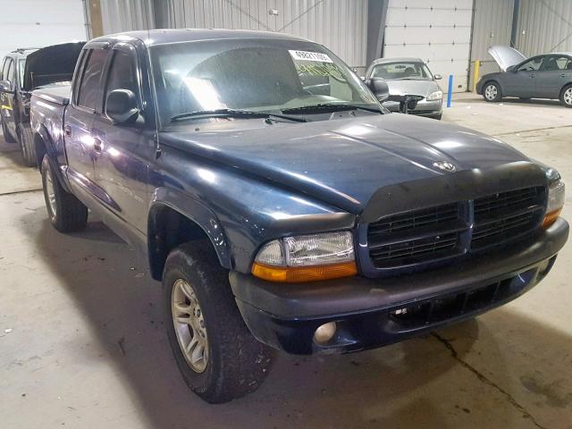 1B7HG38Z42S551753 - 2002 DODGE DAKOTA QUA BLUE photo 1