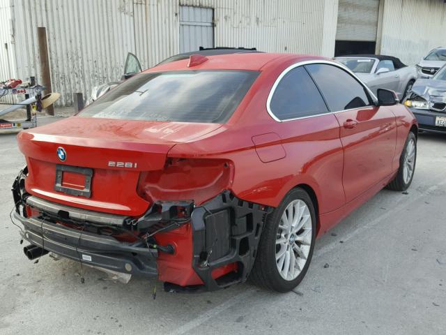 WBA1F9C54GV742572 - 2016 BMW 228 I RED photo 4