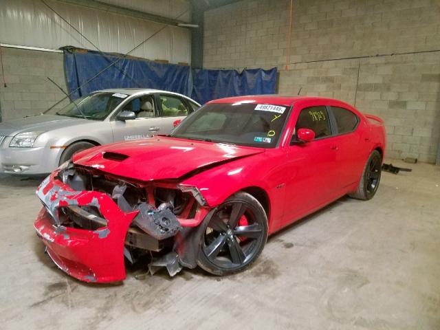 2B3KA73W98H104848 - 2008 DODGE CHARGER SR RED photo 2