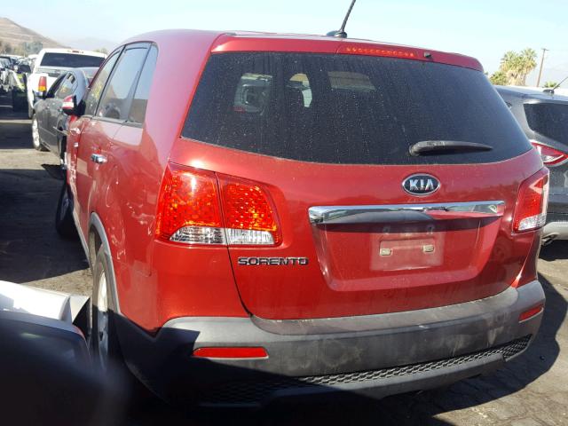 5XYKT3A15BG007256 - 2011 KIA SORENTO BA RED photo 3