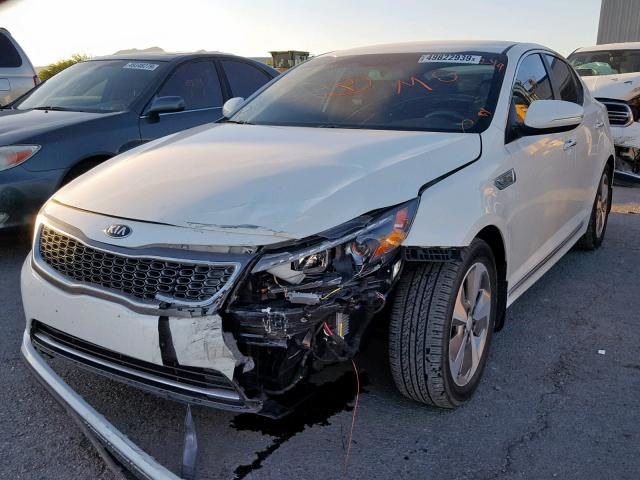 KNAGN4ADXE5068676 - 2014 KIA OPTIMA HYB WHITE photo 2