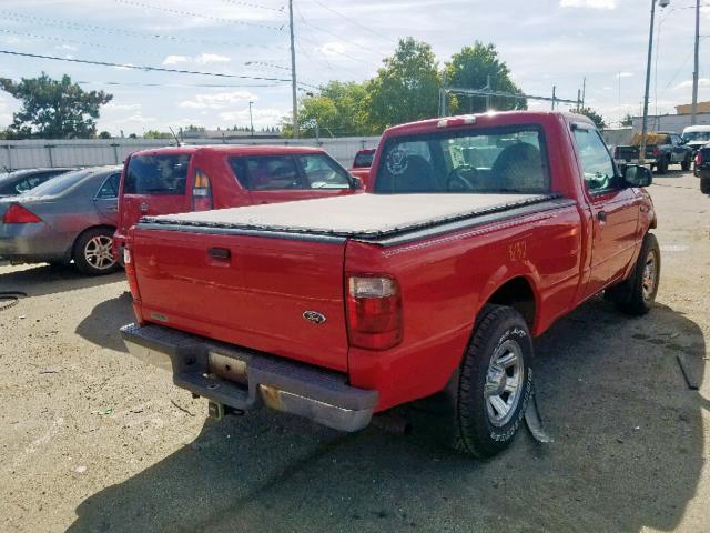 1FTYR10CX1TA07997 - 2001 FORD RANGER RED photo 4