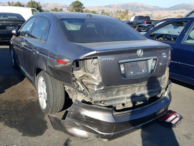 19UUA66217A040877 - 2007 ACURA TL CHARCOAL photo 3