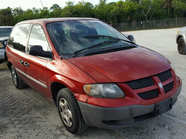 1B4GP25G11B102471 - 2001 DODGE CARAVAN SE BURGUNDY photo 1