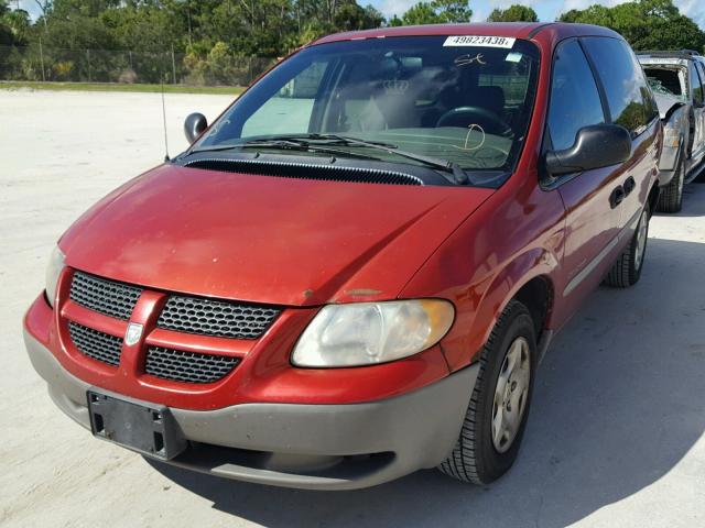 1B4GP25G11B102471 - 2001 DODGE CARAVAN SE BURGUNDY photo 2