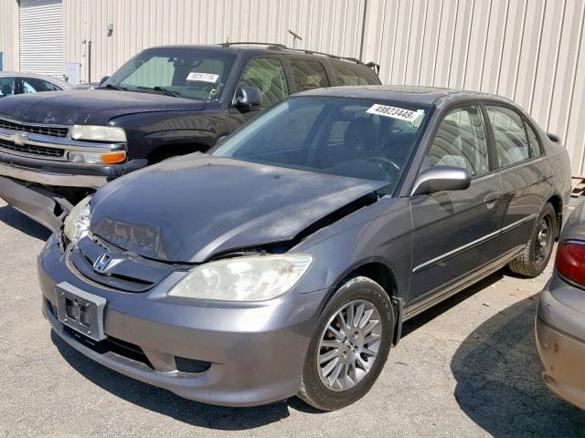 2HGES26775H573787 - 2005 HONDA CIVIC EX GRAY photo 2