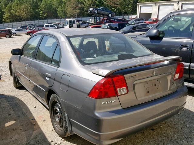 2HGES26775H573787 - 2005 HONDA CIVIC EX GRAY photo 3