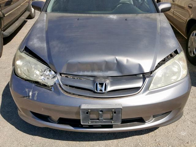 2HGES26775H573787 - 2005 HONDA CIVIC EX GRAY photo 7