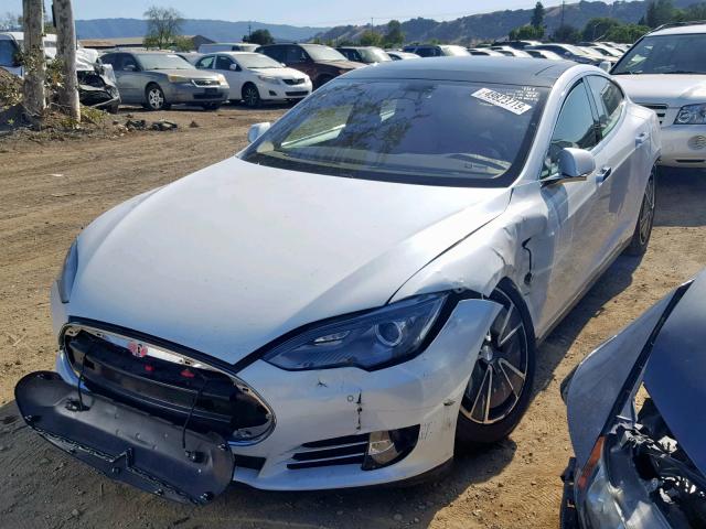 5YJSA1CN2DFP20376 - 2013 TESLA MODEL S WHITE photo 2