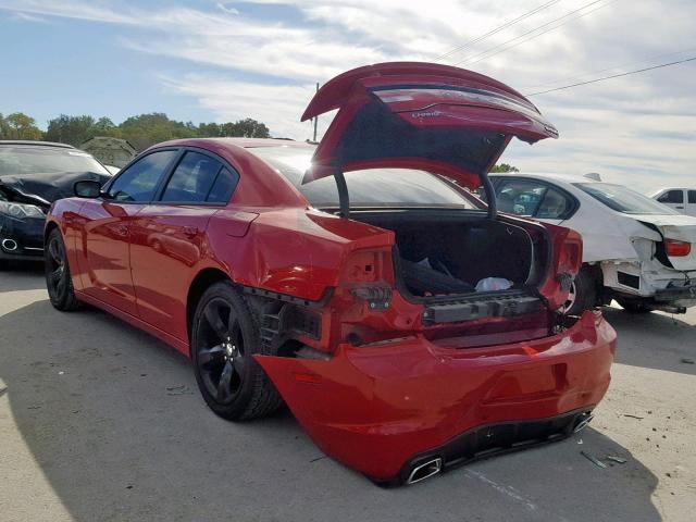 2C3CDXHGXDH521177 - 2013 DODGE CHARGER SX RED photo 3