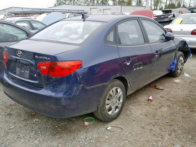 KMHDU46D59U730737 - 2009 HYUNDAI ELANTRA GL BLUE photo 4