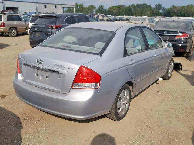 KNAFE121075400304 - 2007 KIA SPECTRA EX SILVER photo 4