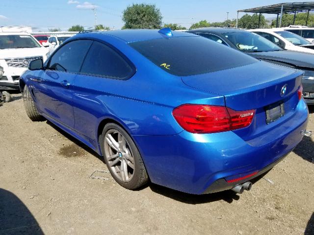 WBA3N3C56EF710707 - 2014 BMW 428 I BLUE photo 3