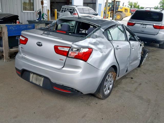 KNADM4A39E6405099 - 2014 KIA RIO LX SILVER photo 4